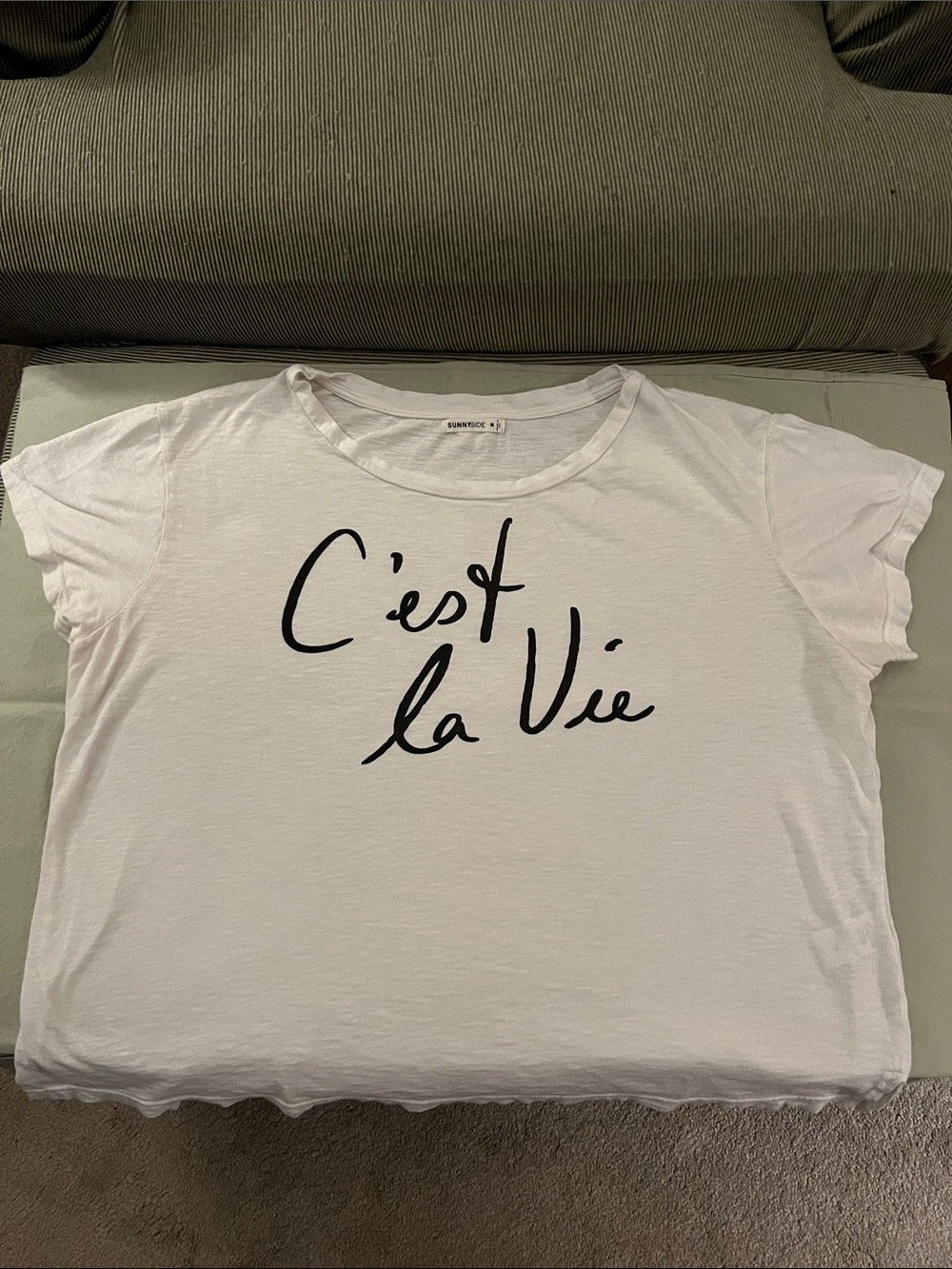 C'est la Vie White Graphic Crop Tee - Women's Casual Top